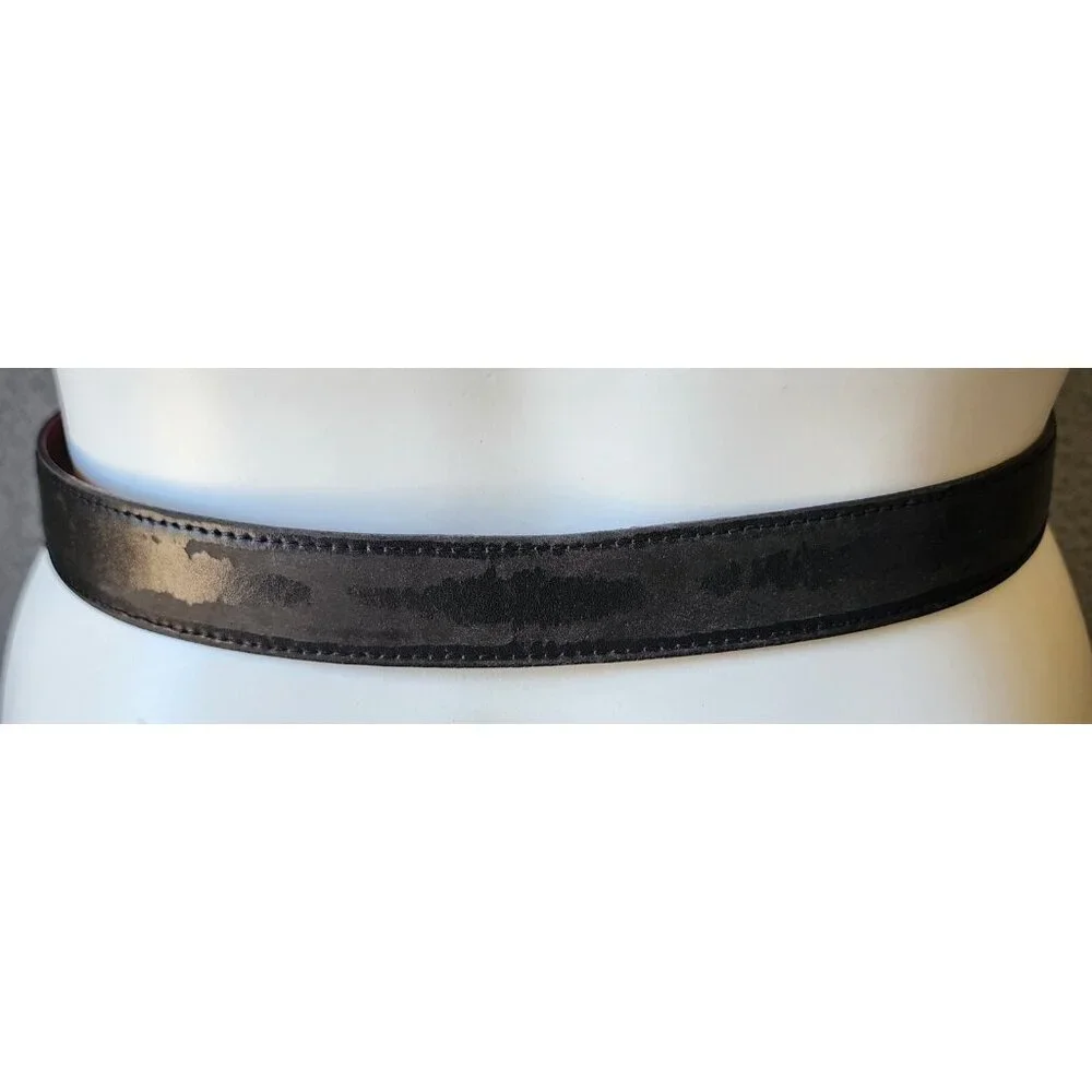 Vintage YSL Yves Saint Laurent Black‎ & Brown Reversible Leather Belt 37